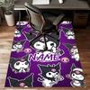Custom Kuromi Mat Personalized Name, Polyester Washable Indoor Entryway Rug, Gift for Christmas, Easter, Thanksgiving Day