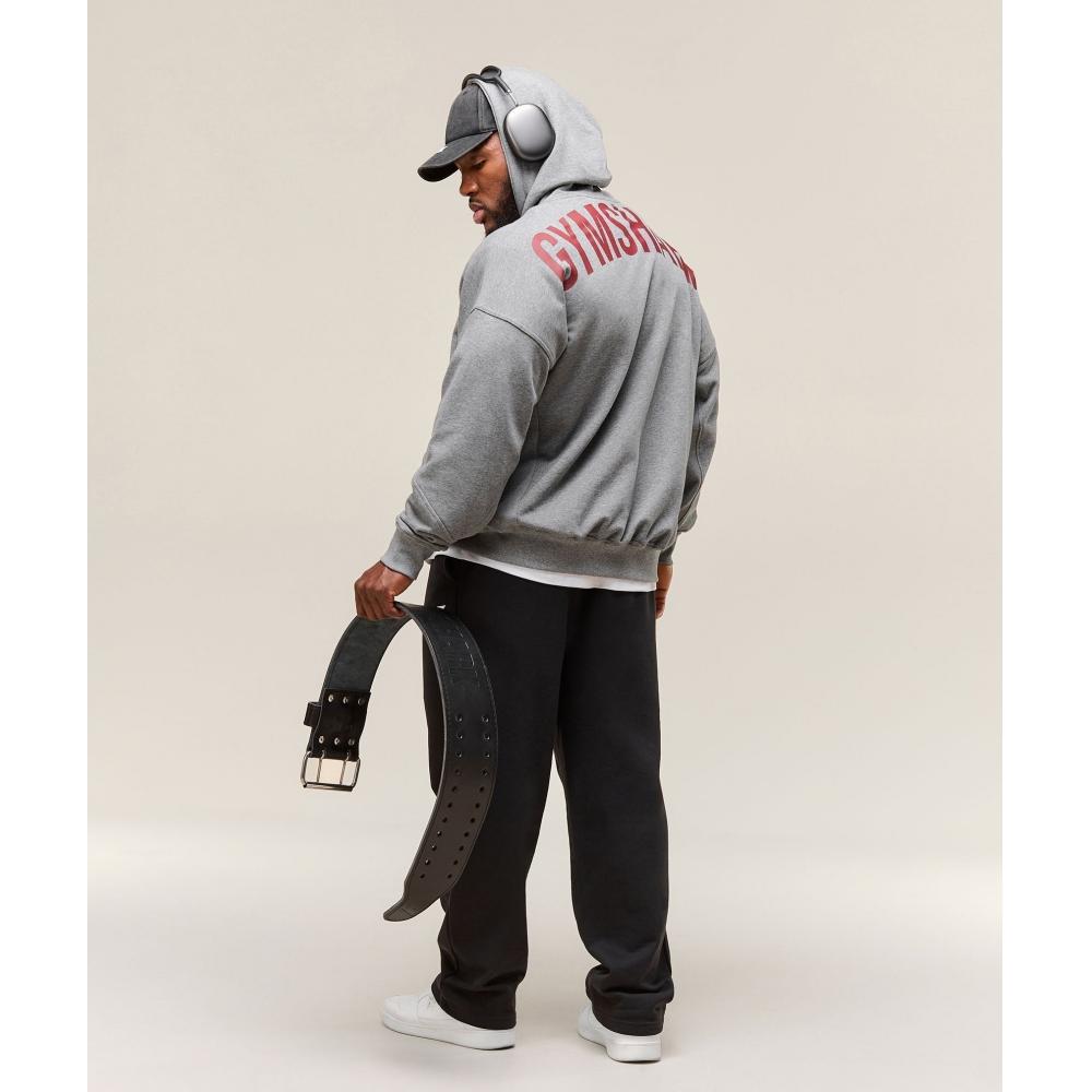 Gymshark Power Zip Up Hoodie Charcoal Core Marl A2c9j Gbbb