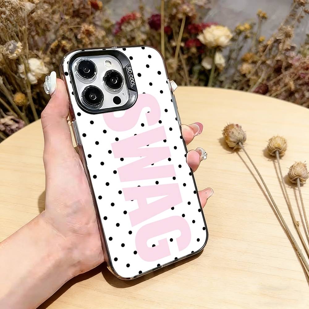 Luxury Y2K Style SWAG Phone Case For iPhone 17,16,15,14,13,12,11 Plus,Pro Max,XS,Colorful Silver Phone case Funda Cover