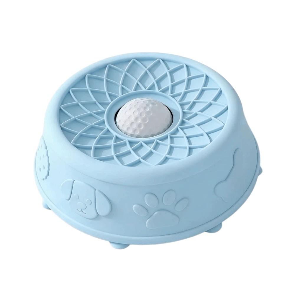 

Bite Resistant Slow Feeder Silicone Interactive Snack Bowl Pet Lick Toy for Puppy Kitty Training синій