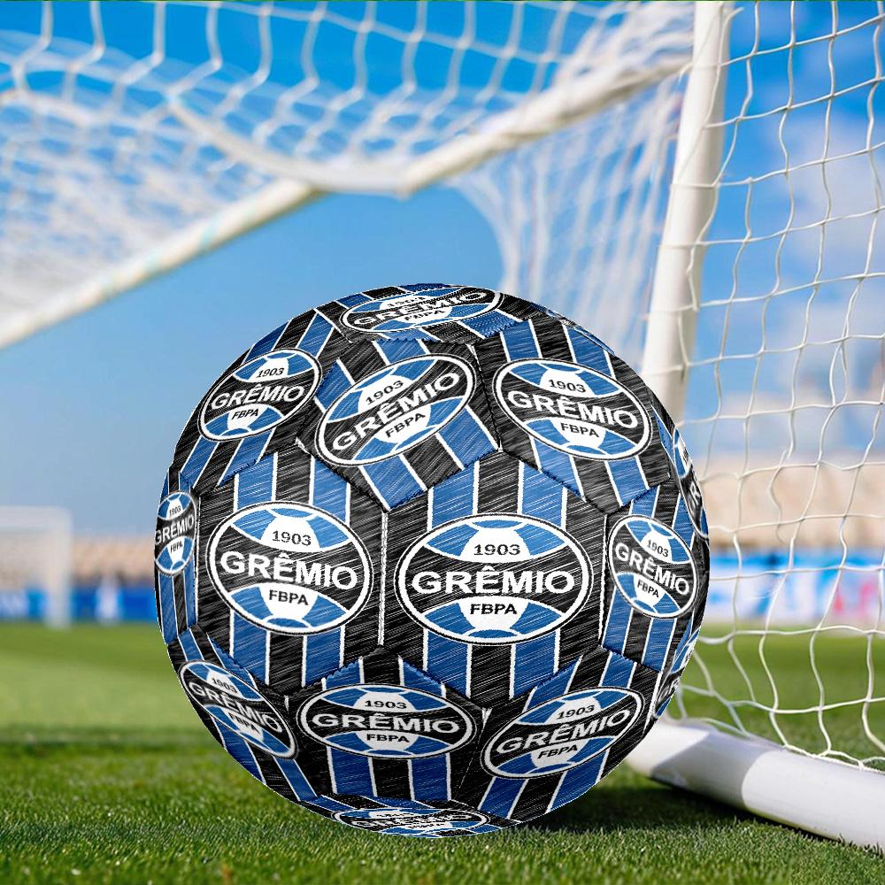 Olympique Football Crest Printed Size 5 Soccer Balls, Anti-Slip, Protective Football, Outdoor Sport, a Unique Gift Suitable for Him/her, Birthday