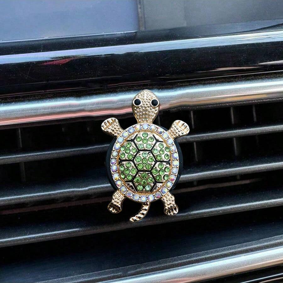 1 Stück Strass-Schildkröten-Design Auto-Lüftungsschlitz-Clip, Auto-Duftspender, Glänzende Dekoration, Lufterfrischer, Geschenk für Männer & Frauen