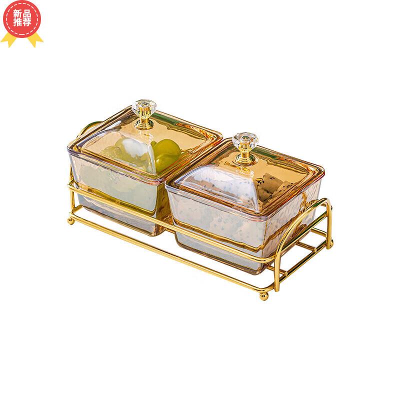 

Commercial Glass Divided Serving Dish with Lid and Stand