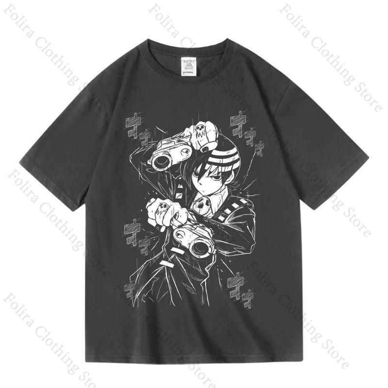 

Anime Soul Eater Death the kid Print Tshirt for Unisex Women Cotton Summer Tops Unisexs Short Sleeve Tee Streetwear Casual Clothing M