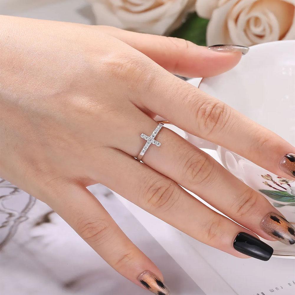M-JAJA Moissanite Cross Wedding Band Hoop Earrings S925 Silver for Women Gold Plated Fine Jewelry Set Party Gifts