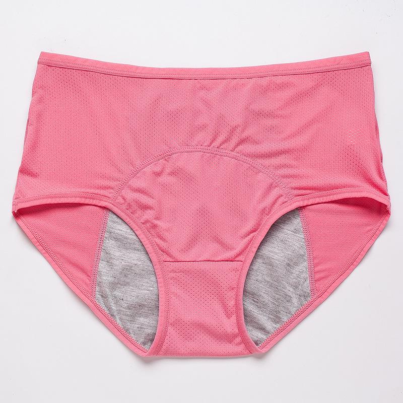 European & American Multi-color Mesh Breathable Mid-High Waist Leak-Proof Menstrual Period Underwear for Women