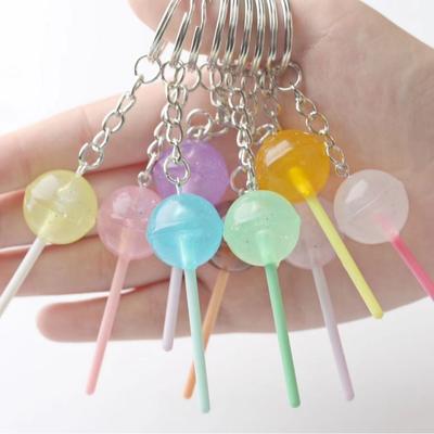 6-50 Pcs Simulation Lollipop Keychain Colorful Candy Car Key Chain Bag Phone Pendant For Men Women Random Color