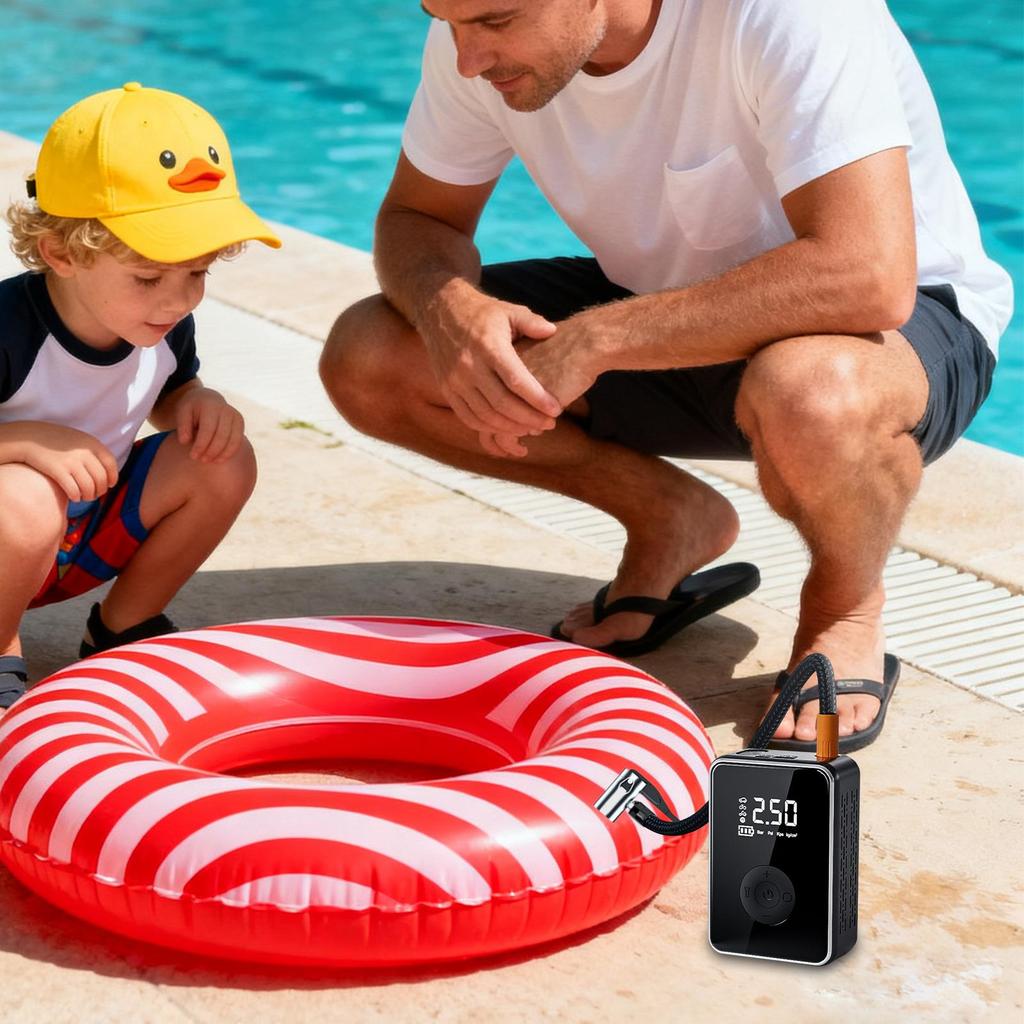 Car Wireless Air Pump 150PSI Portable Electric Tire Inflation For Car Bicycle Motorcycle Air Compressor Digital Display Inflator