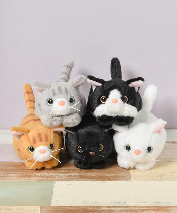 Bleu Bleuet Lying Down Chubby Cat Plush Toy (Black)