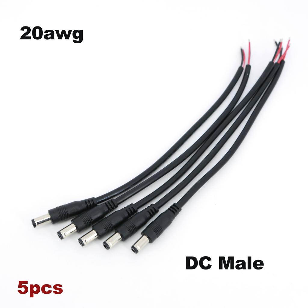 20cm 5.5 x 2.5mm 2pin 20awg 22awg DC Male female Power Connector Plug cable End Wire Supply Repair Cable 5525 DC5525 Pigtails