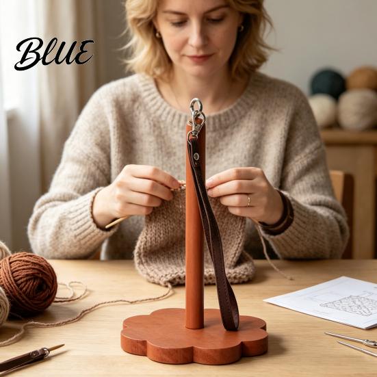 Portable Knitting Accessory Wooden Wrist Yarn Holder Smooth Rotation Dispenser Dispenser Hands Free Rack for And Crocheting Holder