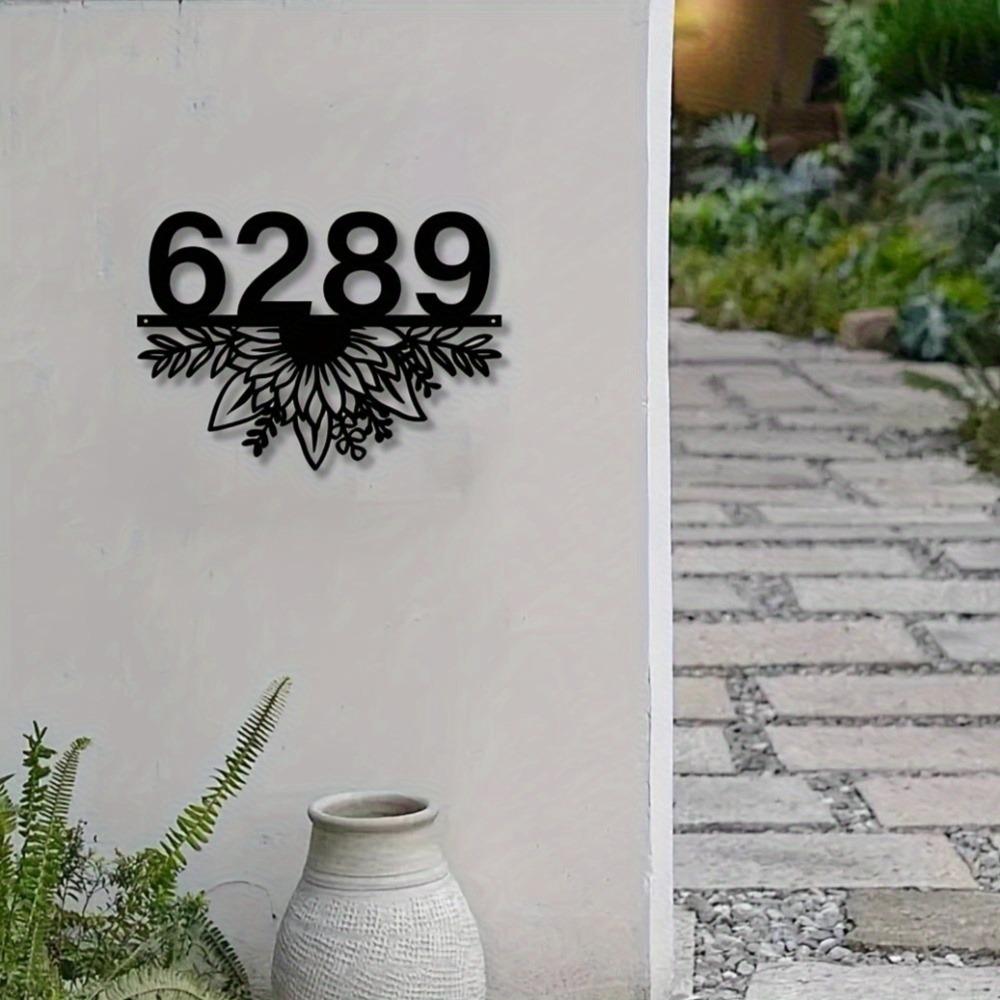 Custom Metal Floral Address Sign Personalized Outdoor Indoor Wall Art Home Decor