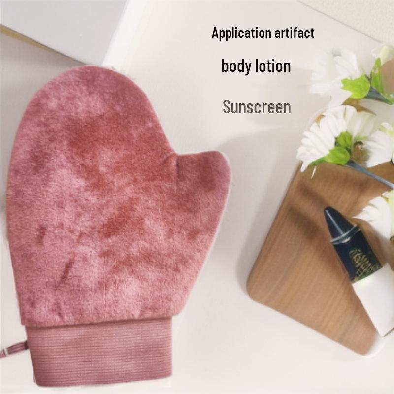 Vodotěsné vločkované rukavice aplikátor tělového mléka pro opalování a koupání
