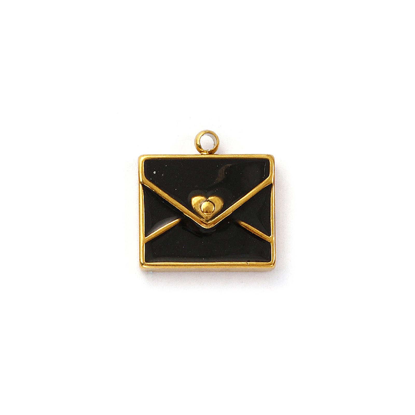 

2 PCs 304 Stainless Steel & Cubic Zirconia Charms 18K Gold Plated Enamel Heart Envelope Oval Virgin Mary Pendants Necklace DIY