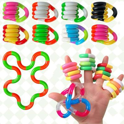 2Pcs Rainbow Circle Tangle Rope Twist Fidget Toy - Sensory Autism Therapy Anti Stress Kids Fidget Toy Jouet Antiestres Niños
