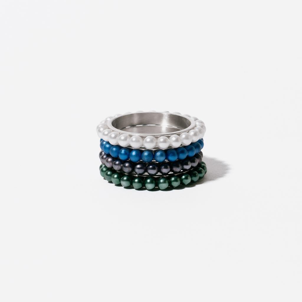 Armo Pearl Silver Cloud Ring (4 Colors)