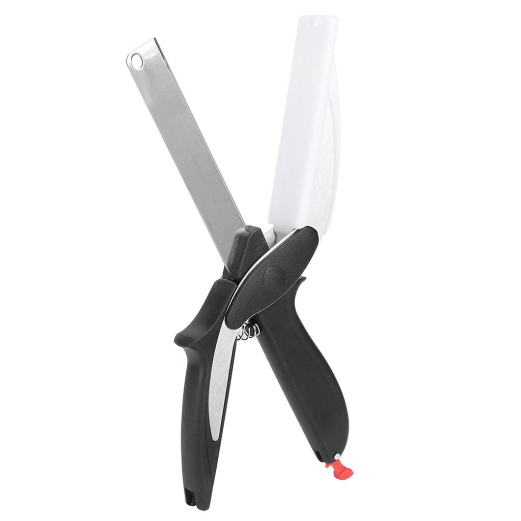 2 In 1 Stainless Steel Food Vegetable Cutter Knife Scissors Home Kitchen Accessory
