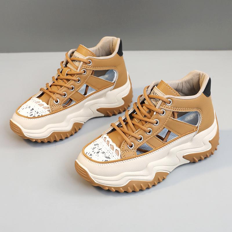 Fashion Womens Platform Sneakers Summer Women's Hollow Sandals Thick Soled Height Increasing Casual Shoes Leisure Zapatos Para Mujeres