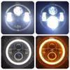 Car LED Headlights 7-inch Round Headlights Full Round Daytime Running Lights with Steering H4 Super Bright High and Low Beam Modification