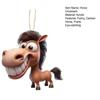 Funny Horse Acrylic Car Rearview Ornament 2D Flat Cartoon Prank Horse Automotive Interior Hanging Accessory for Tree Door Window Decor