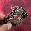 Faceted Zambian Emerald Cuff Bracelet Copper Wire Wrapped Adjustable Bangle Rainbow Moonstone Gemstone Cuff Handmade Copper Jewelry For Gift