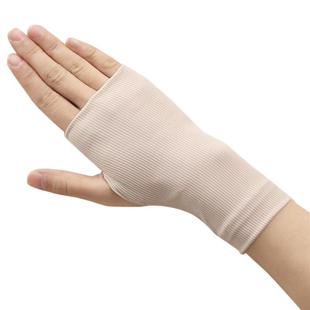 1 Pereche Mănuși Elastice Anti-UV Mătase de Gheață Fără Degete Mănuși Protecție Solară cu Jumătate de Deget Vară Exterior