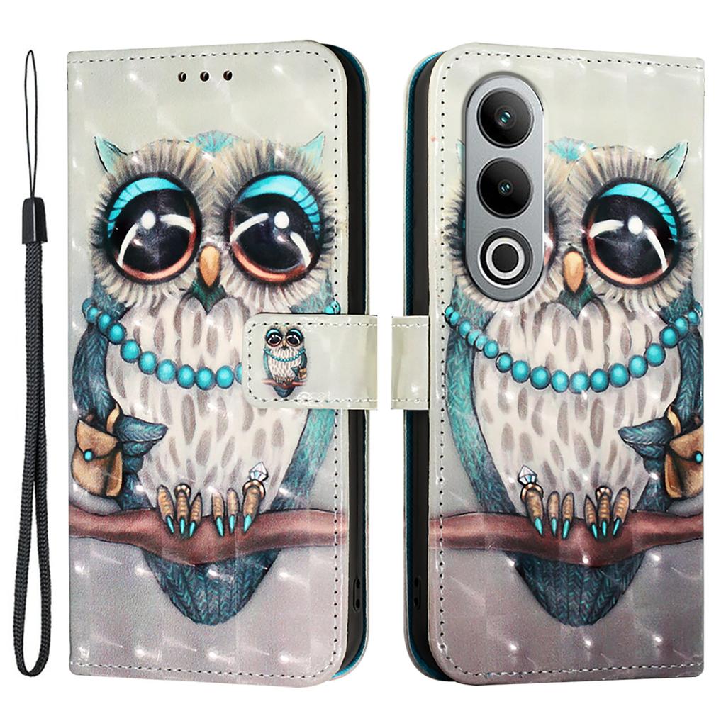 For OnePlus Nord CE4 5G Leather Case Pattern Printing Wallet Stand Mobile Cover with Strap