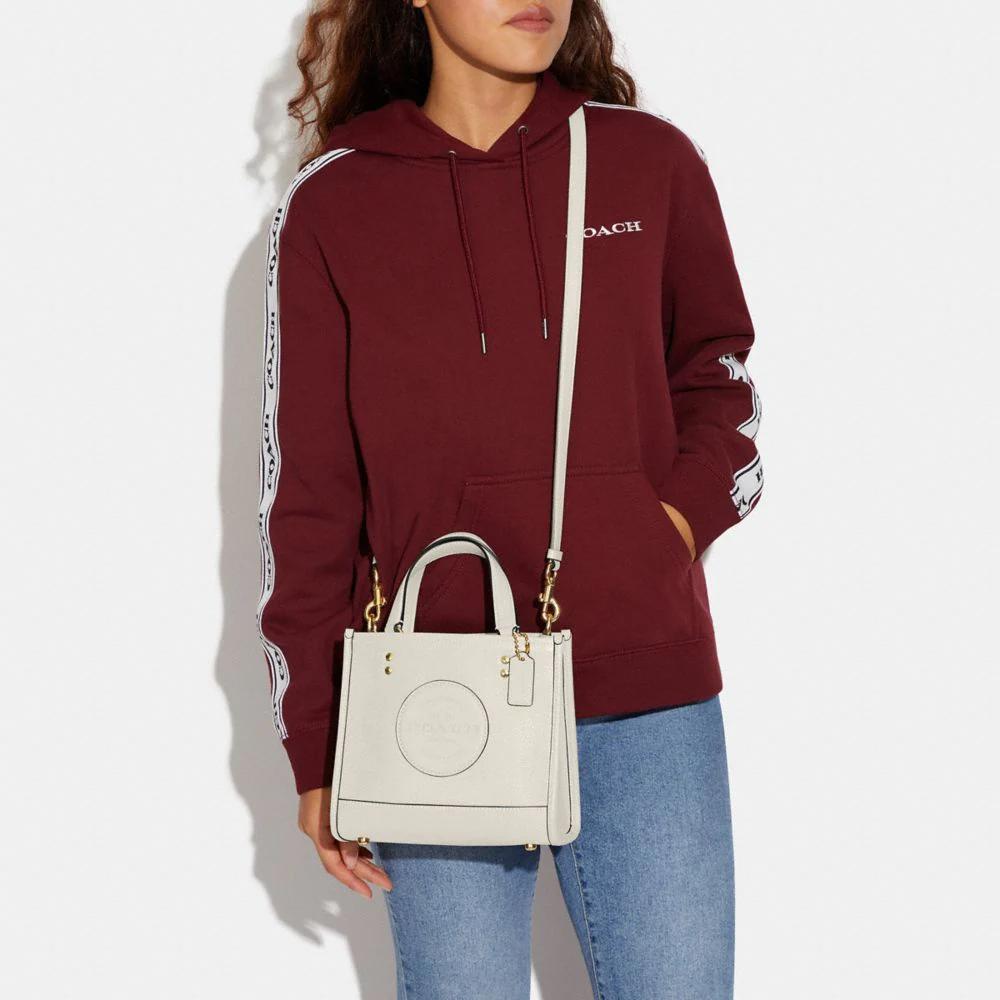 Coach Dempsey 22 Klassische Abnehmbare Schultergurt Leder Tragetasche Einkaufstasche Crossbody Handtasche Klein Damen Tote Weiß C5268-IMCHK