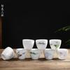 Hand-painted Ceramic Tea Cup Tracing Phnom Penh Teacup Kung Fu Tea Set Tea Cup White Porcelain Master Cup Personal Cup Custom LOGO