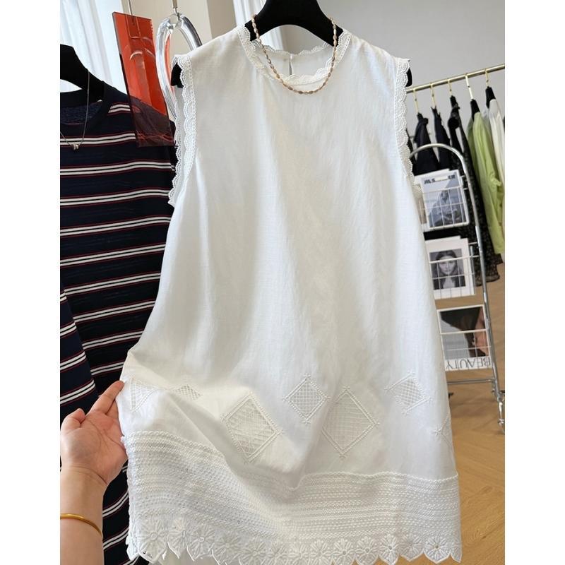 

Patchwork Lace Sleeveless Summer Dress – Unique, Slimming & Beautiful XXL белый