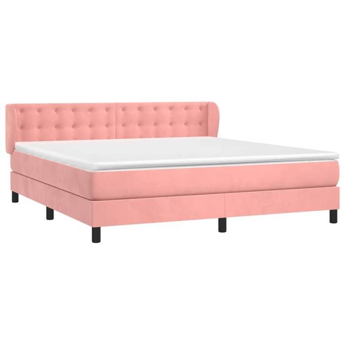 Maison Exclusive - Sommier à lattes de lit avec matelas Rose 180x200 cm Velours