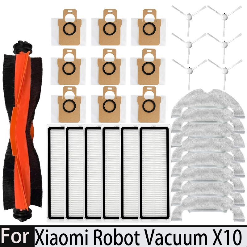 Für Xiaomi Roboter Vakuum X10 Ersatz Ersatzteile Zubehör Wichtigsten Seite Pinsel Hepa-Filter Mopp Tuch Staub Tasche