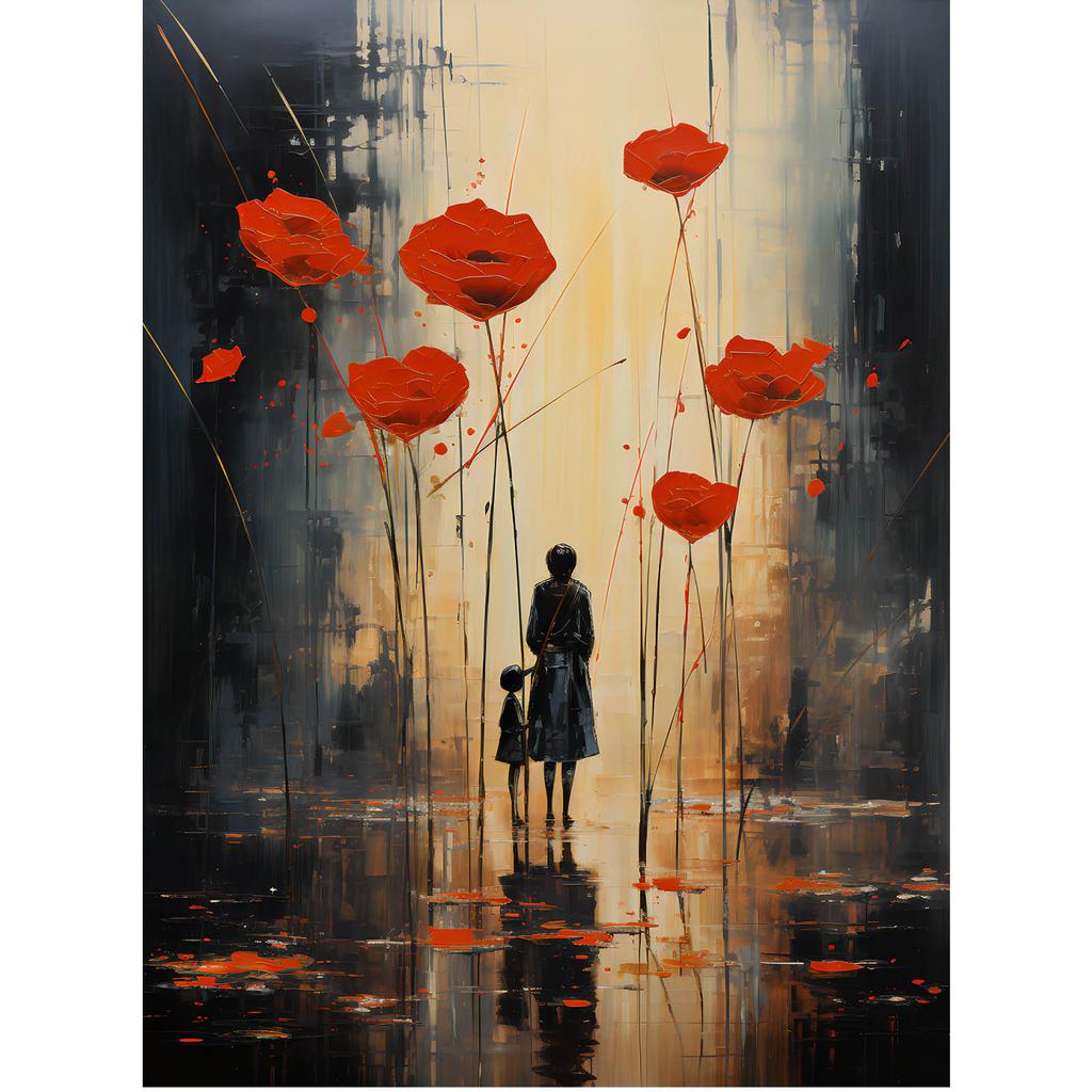Rainy Melancholy Rainy Melancholy, 70X100 Cm, Dark Brown Wooden Frame, 230 Gsm Matte Paper