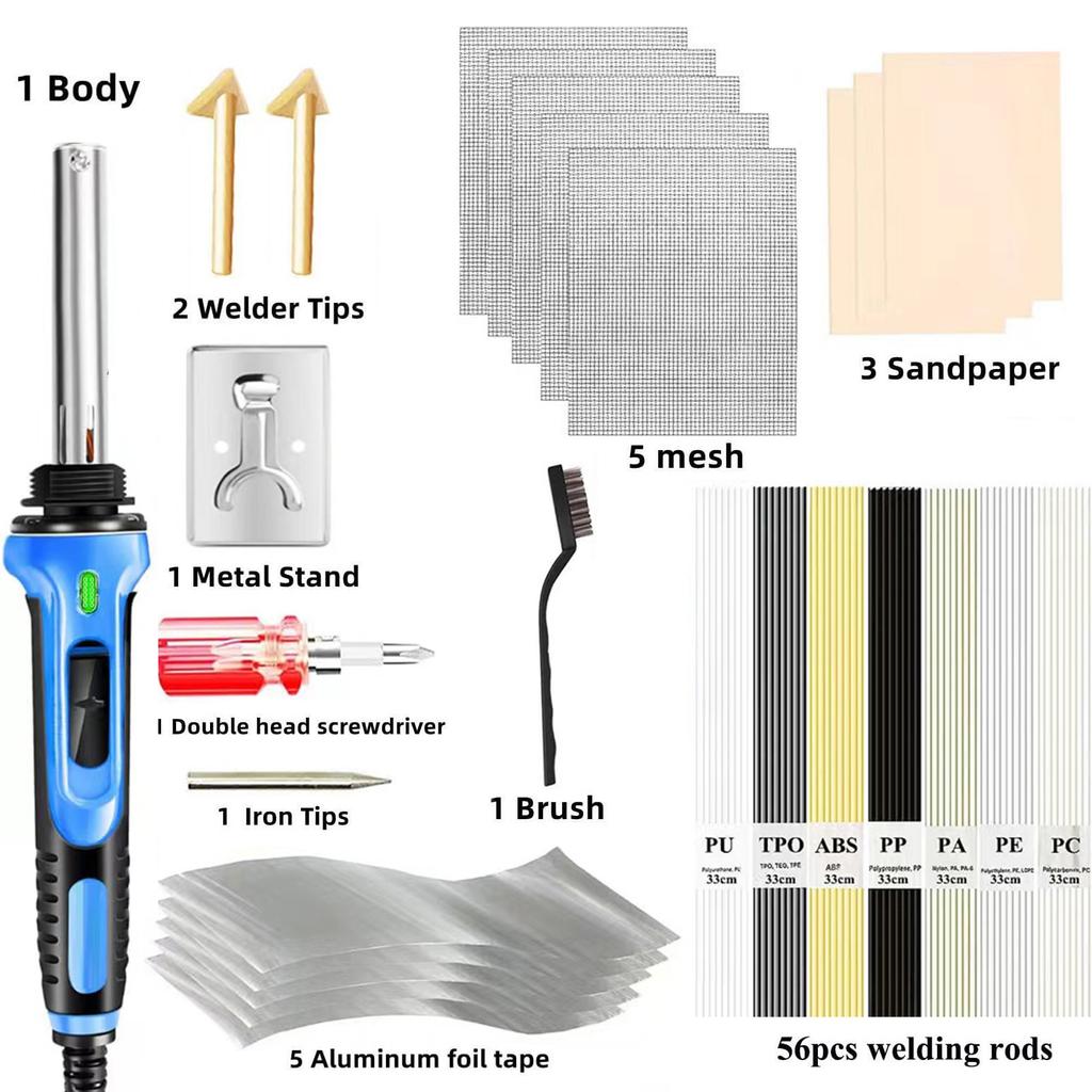 100W Plastic Welding Kit,2-in-1 Plastic Welder & Soldering Iron  , 3-Speed Temperature Control Soldering Iron    For Bumper Kayak Repair Rework St