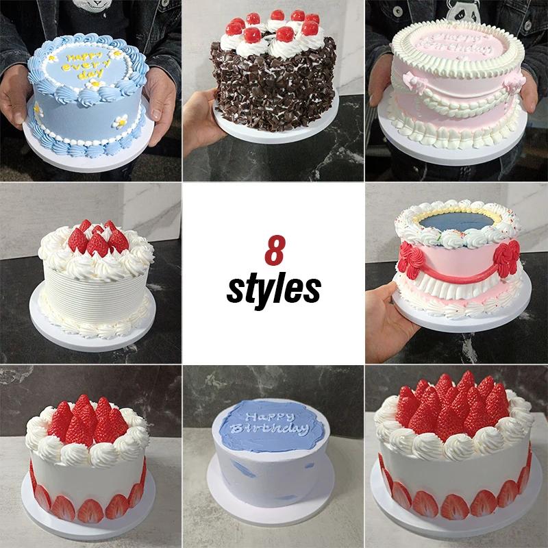Plastic Birthday Cake Model European-style Fruit strawberry Imitation Food Model Display Window Shooting Dummy Sample