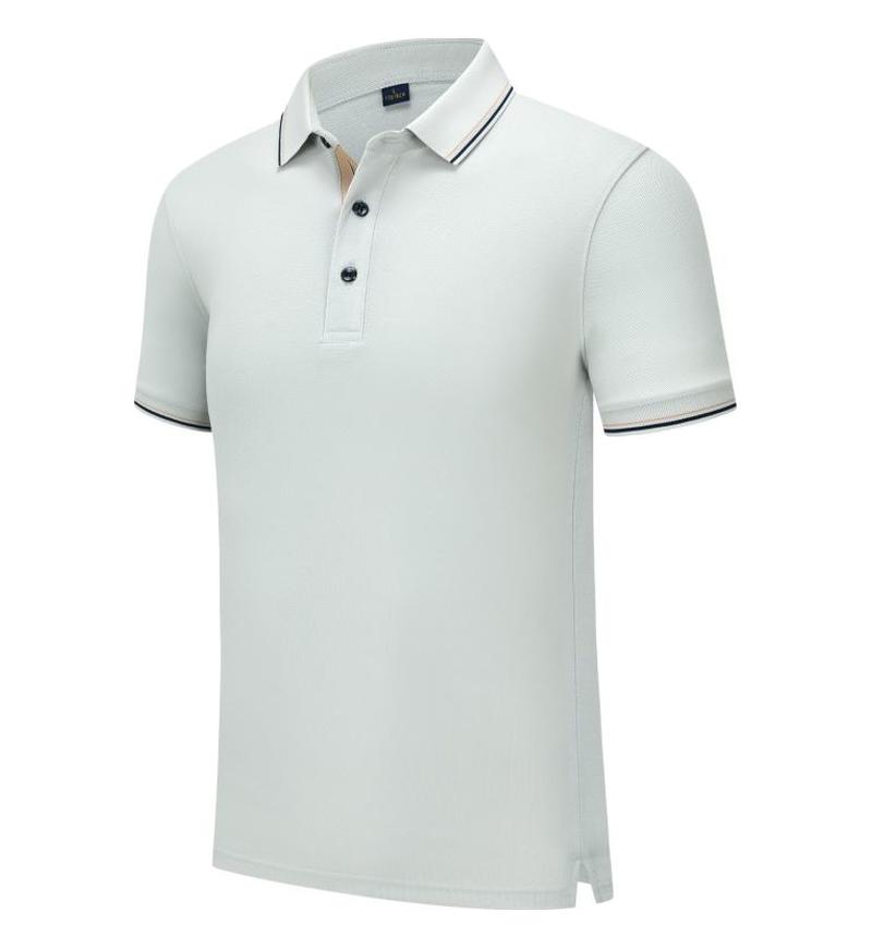 

Летняя повседневная рубашка Командный топ для мужчин и женщин Отложной воротник Короткий рукав Однотонная футболка YG-246 XXXL серый/белый