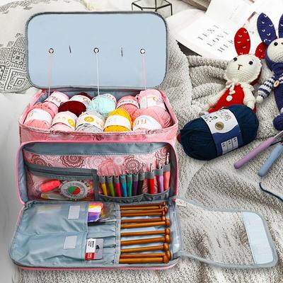 Bolsa para Hilo de Tejer y Ganchillo Spree Bolsa de Hilo Tela Oxford 600D Estampada Estuche para Llevar Lana Ligero para Amantes del Tejido