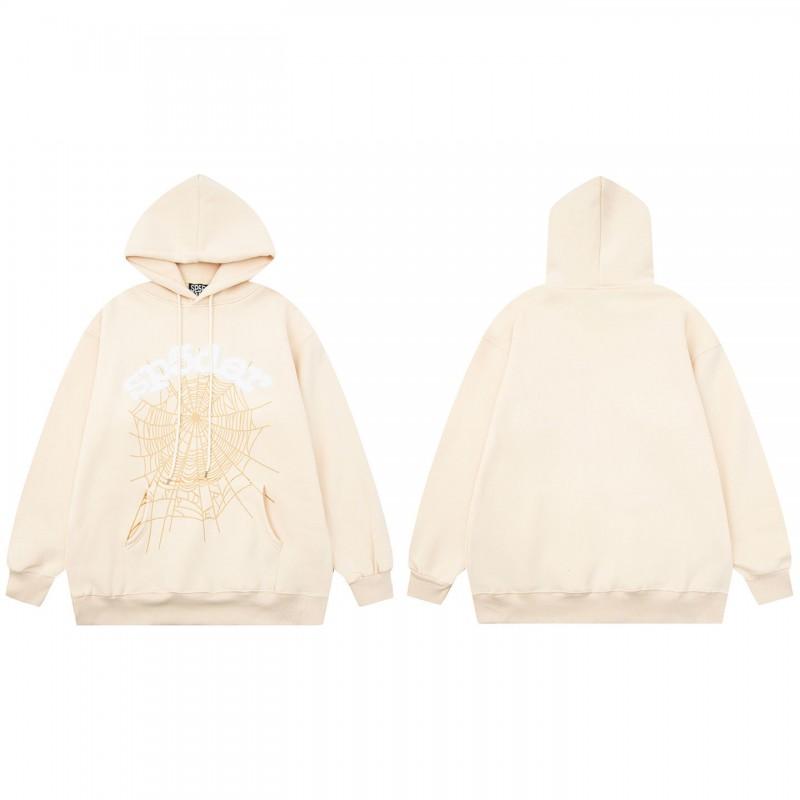 Sp5der Spider Web Foam Print Fleece Hoodie Loose Fit Hip Hop Sweatshirt Men Women