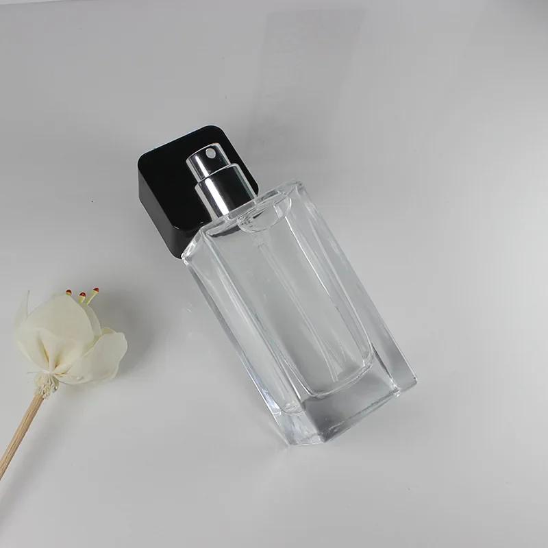 

Perfume Bottle Square glass perfume bottle with transparent bayonet portable spray perfume sample smelling bottle empty bottle