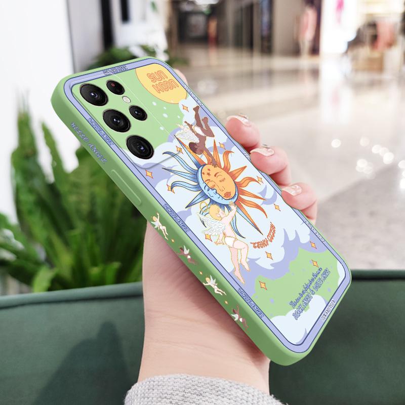 

Love Cupid Phone Case For Samsung Galaxy S25 S24 S23 S22 S21 S20 Ultra Plus FE S10 Note 20 ultra 10 9 Plus Cover Galaxy S24 Ultra світло-зелений колір