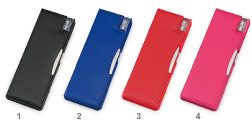 Raymay Fujii Pencil Case with Synthetic FB101P Double-Open Sharpener, Leather, Pink,