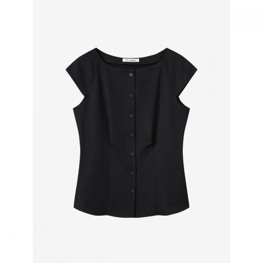 Cc Collect. Linen Blend Boatneck Blouse C252msc043