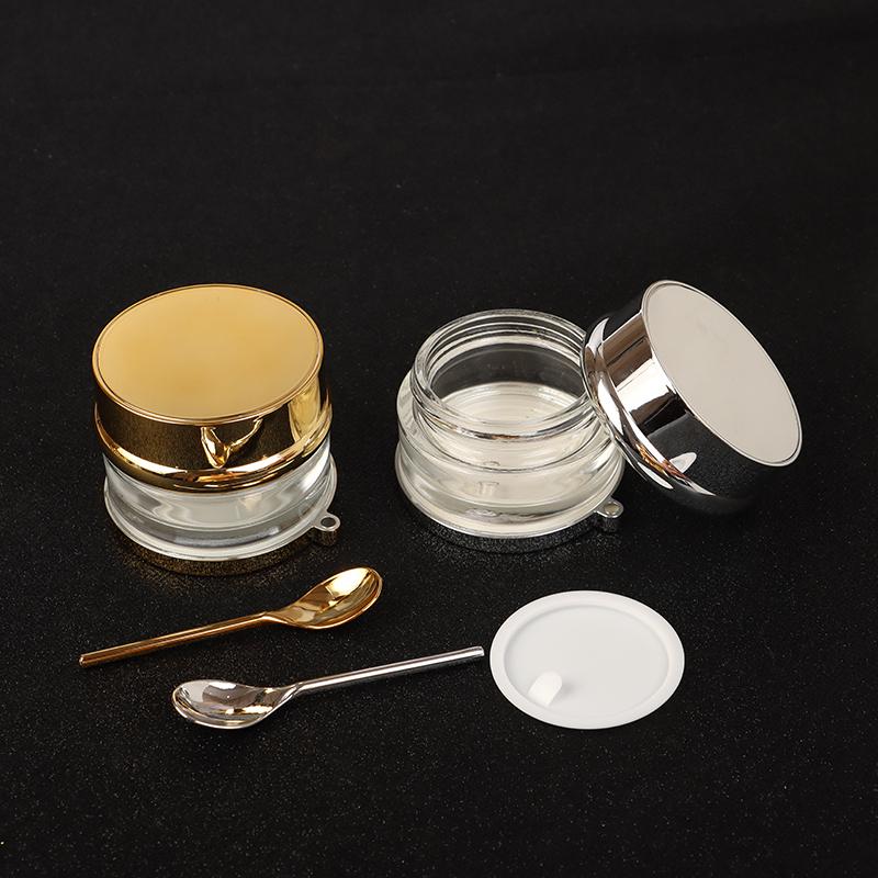 Galwanizowany Pusty Słoik na Krem Pojemnik na Balsam z Łyżeczką 30/50/80/100G Podróżny na Krem do Twarzy Kosmetyczny Pojemnik na Płatki Kosmetyczne