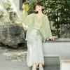Chinese Song Dynasty Style Round Neck Shirt And Bloomers Hanfu For Women Daily Spring And Summer Suit