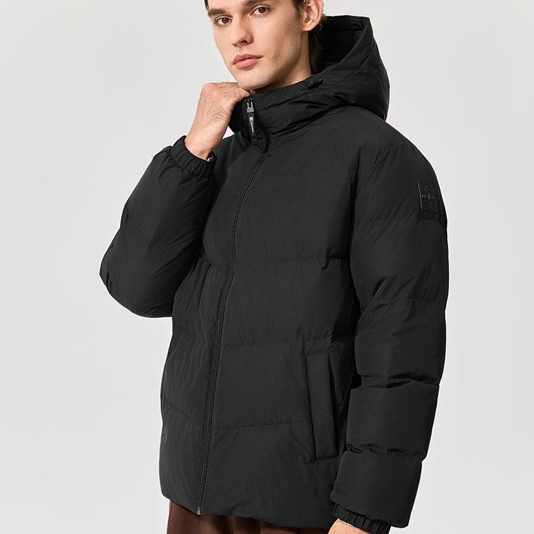 Skechers Windproof Waterproof Stain Resistant Warm Cold Resistant Anti Static Fashionable Versatile Short Hooded Puffer Jacket L425M005-0018