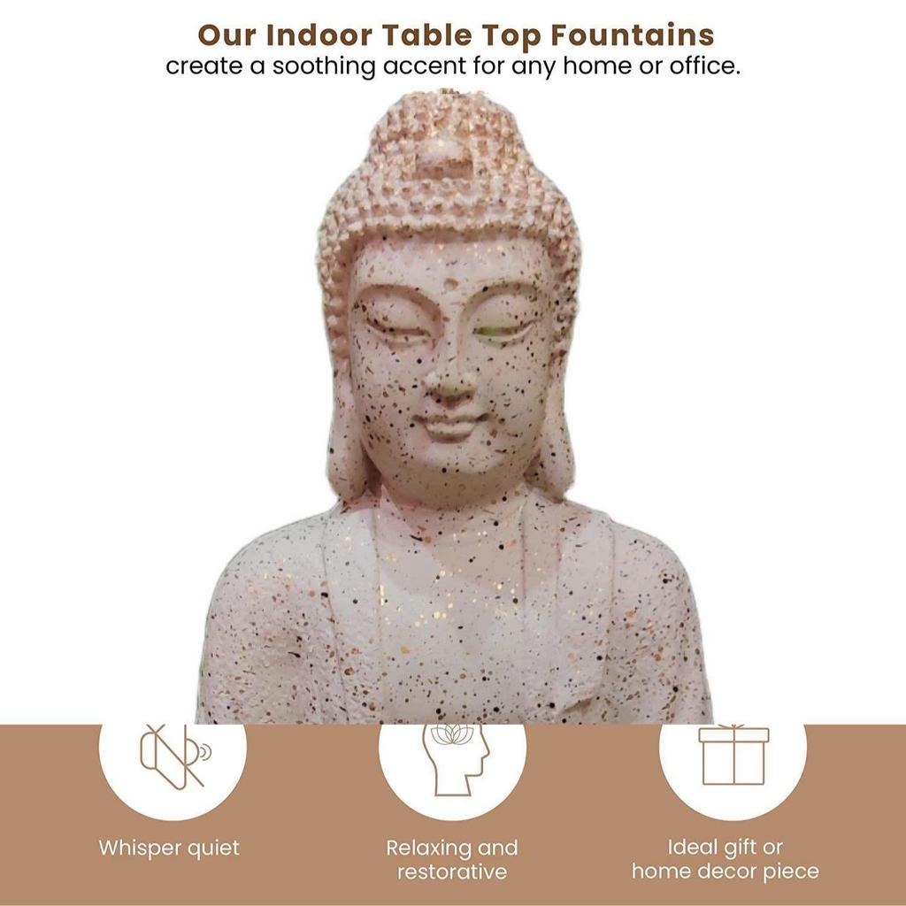 Buddha Statue Water Fountain for Living Room Home Decor Decoration Table Top Indoor Outdoor Gift Gifting Items