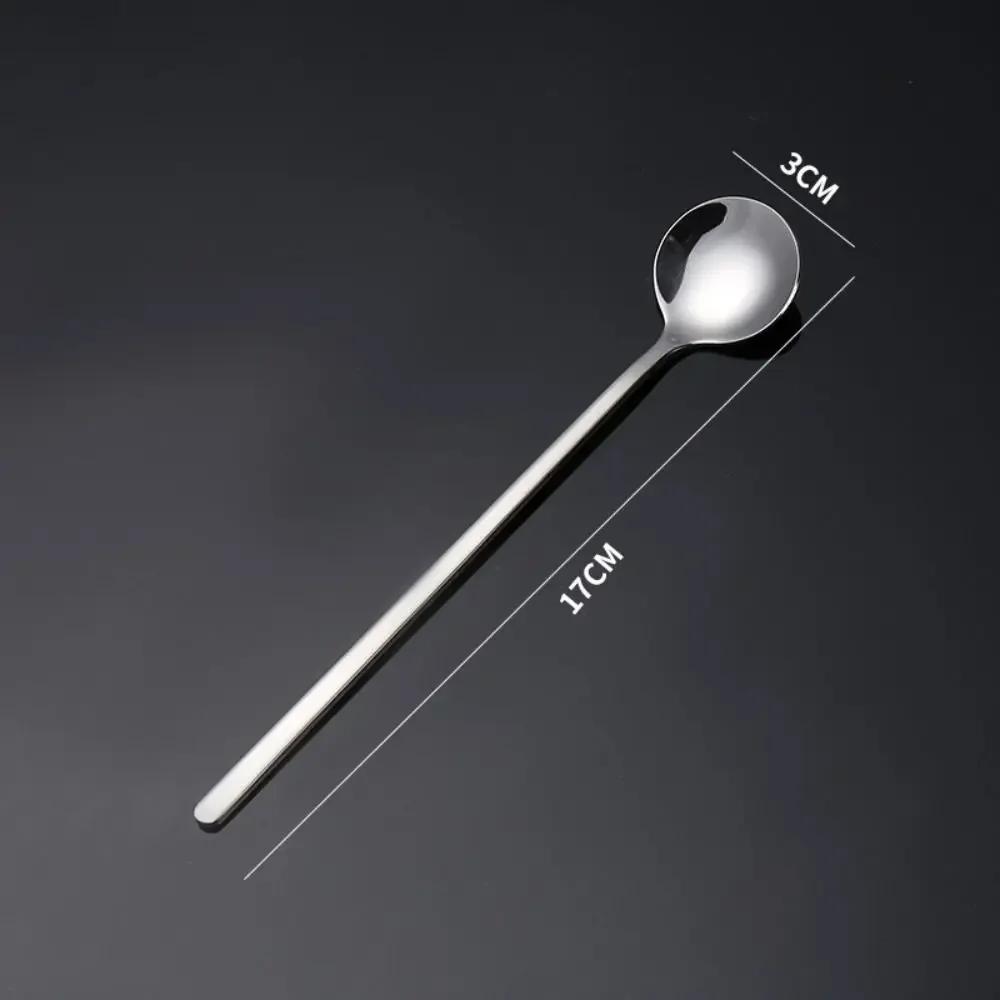 Stainless Steel Coffee Spoon Juice Tea Spoons Ice Cream Scoop Stirring Spoon Tableware Long Handle Tea Dessert Spoon