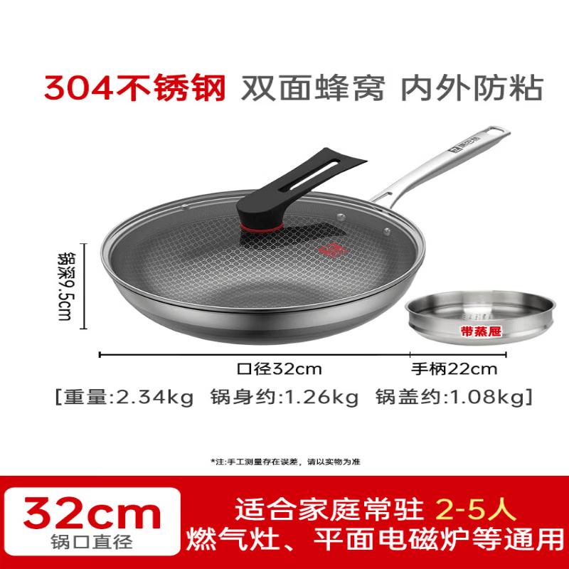 Kombach 304 Stainless Steel Honeycomb Non-Stick Wok