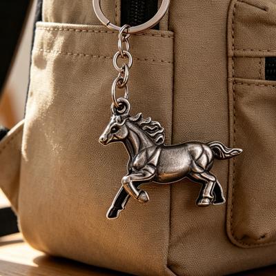 Keychain Pendant Zinc Alloy Texture Horse Charm Lightweight Portable Key Chain Backpack Bag Accessory