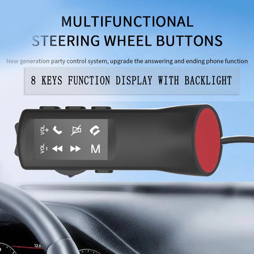 Multifunktionaler Lenkradcontroller 8 Tasten Lenkradsteuerungstaste für Auto-DVD-Multimedia-Player GPS-Navigation